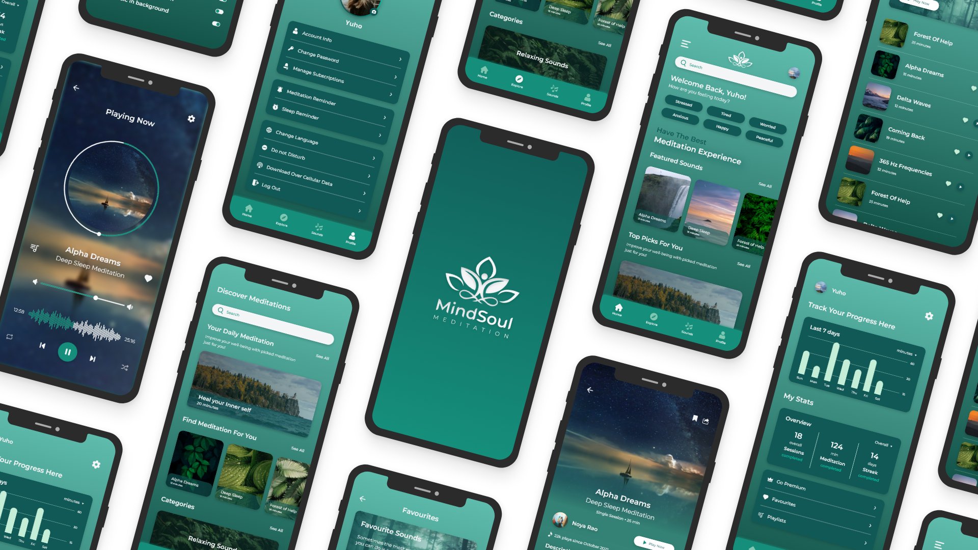 Meditation App UI UX design by DesignStudio on Twine.