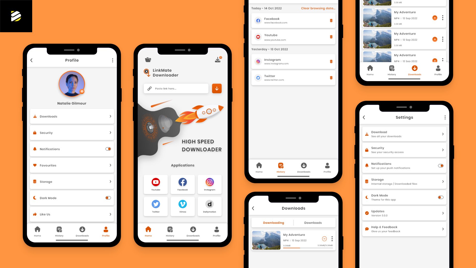 Social Downloader App UI Design by DesignStudio on Twine.